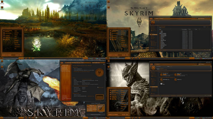 Skyrim Elder Scrolls Wood Theme suite