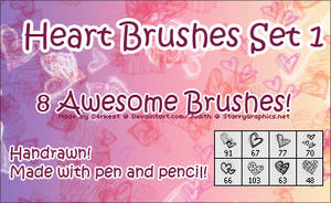 Photoshop Heart Brushes Set 1