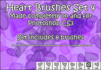 Photoshop Heart Brushes Set 4