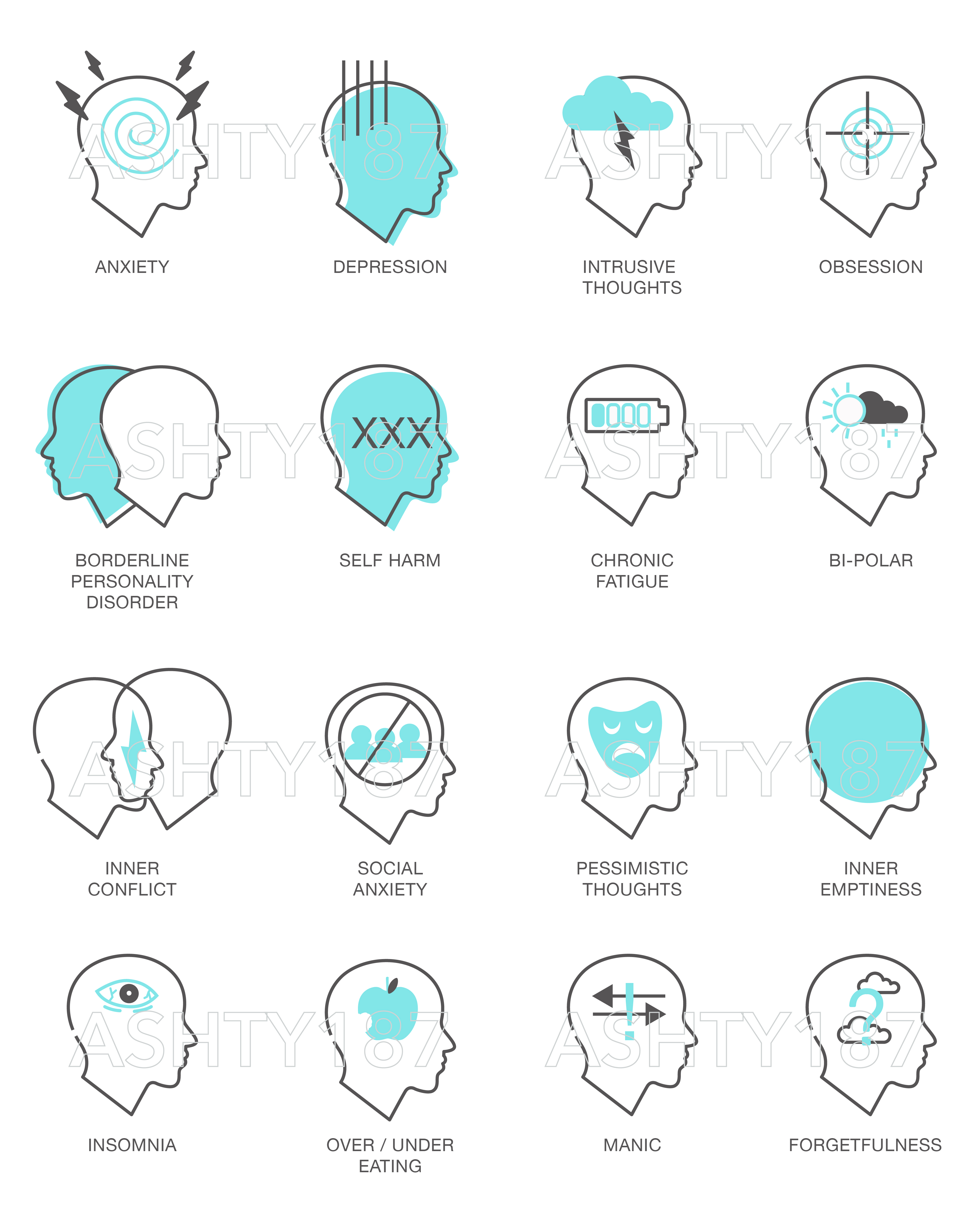 Mental health icons
