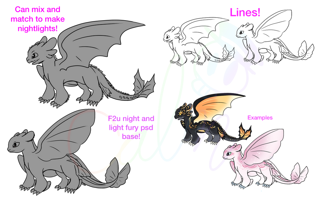 Free 2 use night/light fury base by CalmLittleStar on DeviantArt