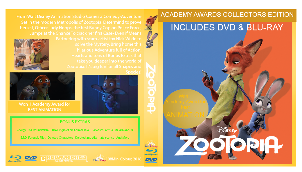 Zootopia Academy Awards Custom Cover By Ejlightning007arts On