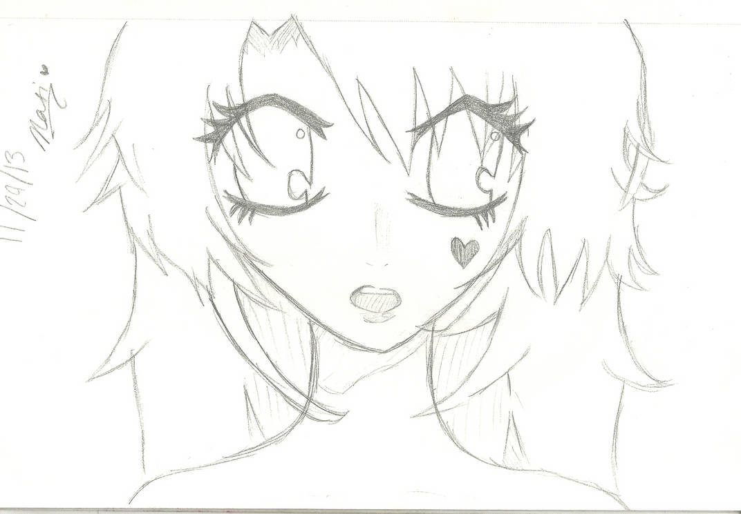 Anime Girl With Big Eyes By Natihallow On Deviantart I use a pentel mechanical pencil for sketches. anime girl with big eyes by natihallow