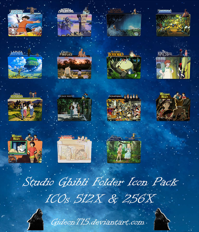 Studio Ghibli Folder Icon Pack by GideonT15 on DeviantArt