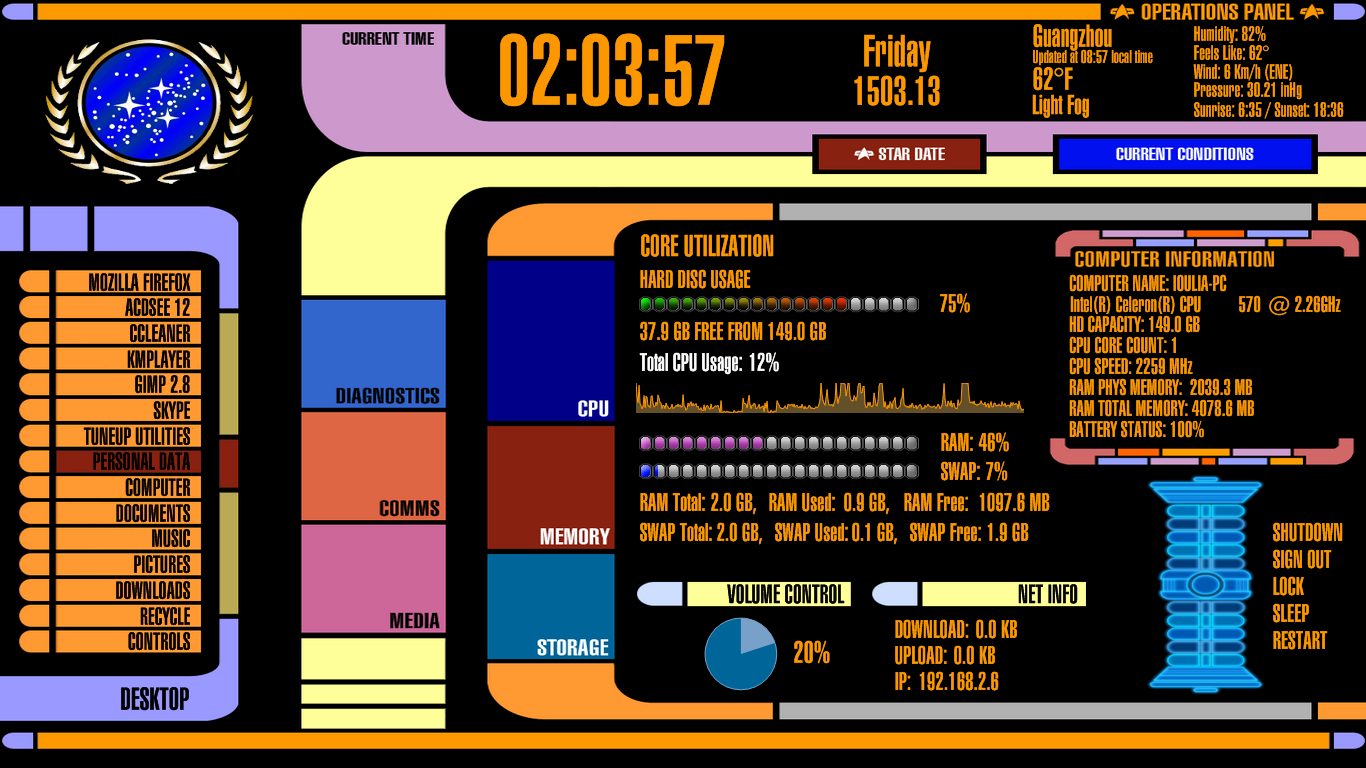 LCARS FULL SCREEN for xwidget (edited) by Jimking on DeviantArt