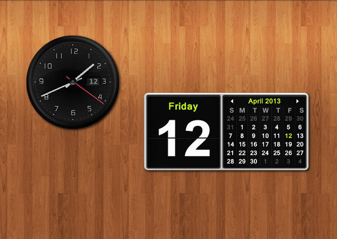Mini Black Clock and Calendar for xwidget by Jimking on DeviantArt