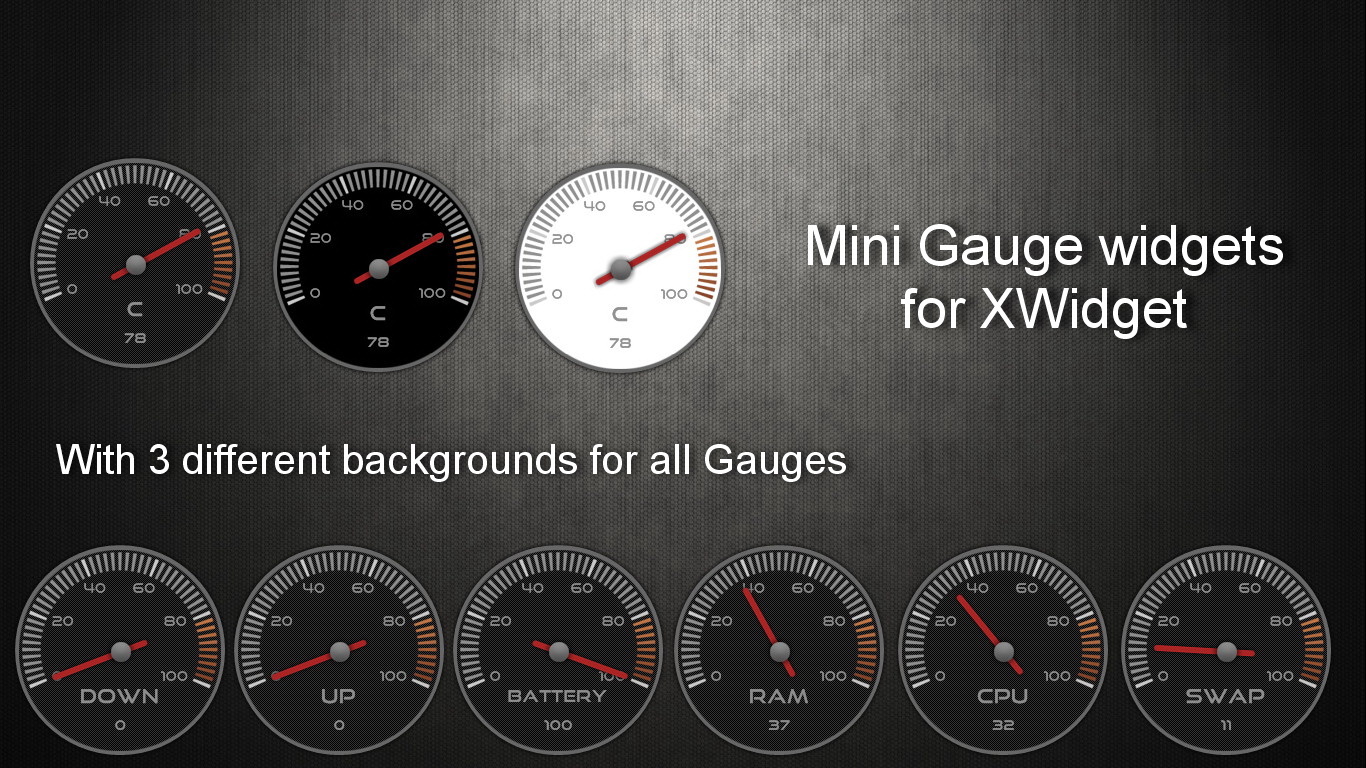 Mini Gauge Widgets Pack for xwidget (UPDATED)