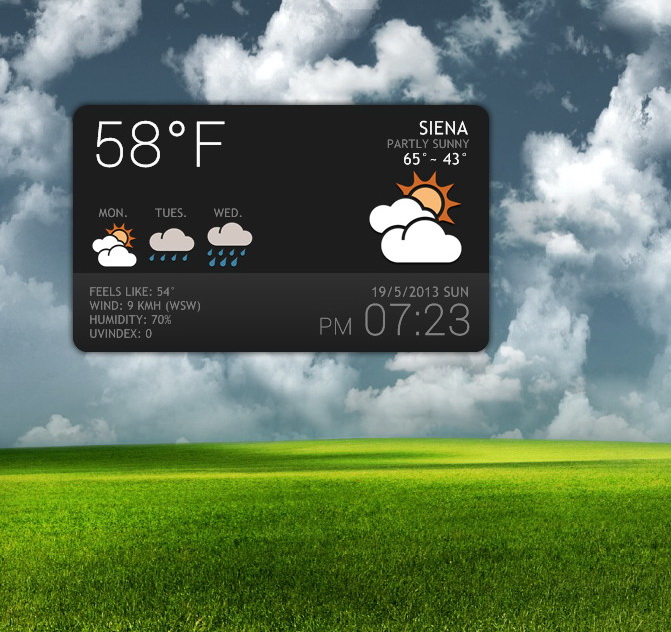 Elegant Clock Weather Mini for xwidget