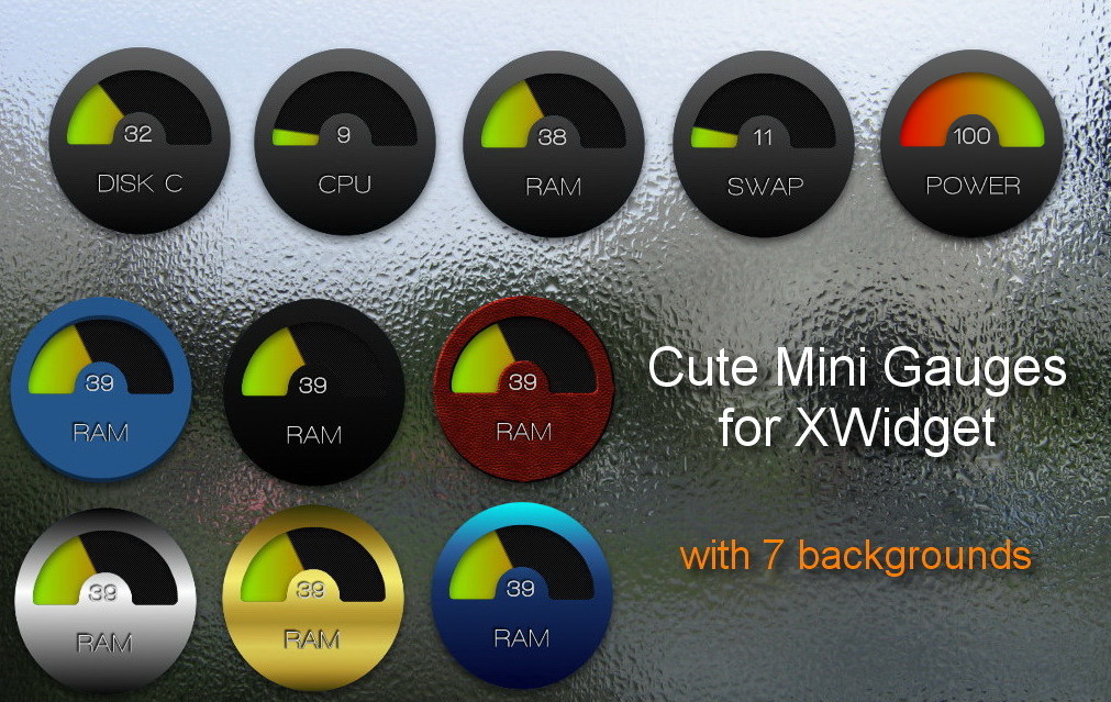 Cute Mini Gauges Pack for xwidget (edited)