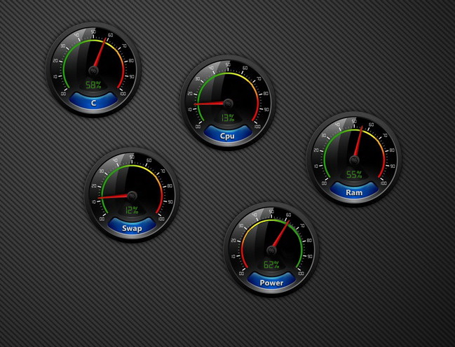 Glossy Gauge Mini Widgets Pack 2 for xwidget