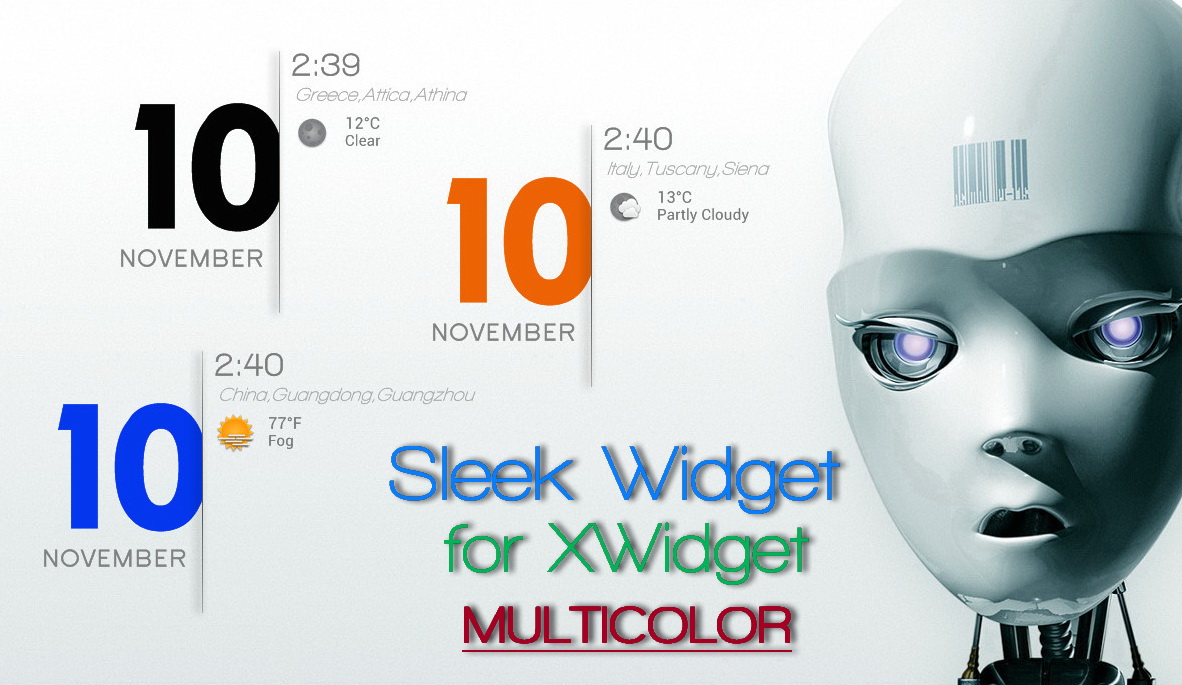 Sleek Widget (MULTICOLOR) for xwidget