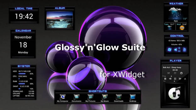 Glossy'n'Glow Suite for xwidget