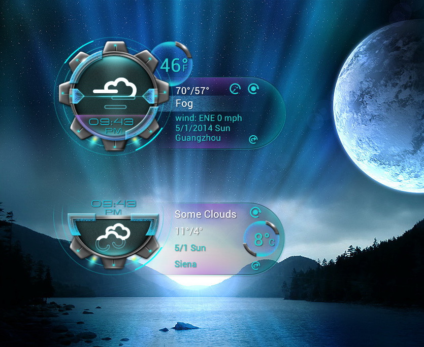 Galaxian Clock Weather 2 for xwidget by Jimking on DeviantArt