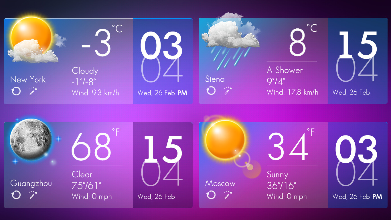 Clear Glass Style Weather HD for xwidget