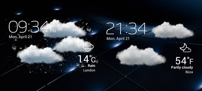 GS Weather HD Transparent for xwidget
