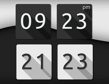 Long Shadows Digital Clock for xwidget