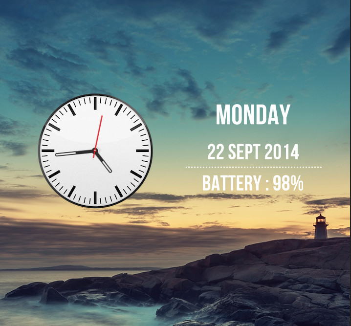 clock lock screen widget