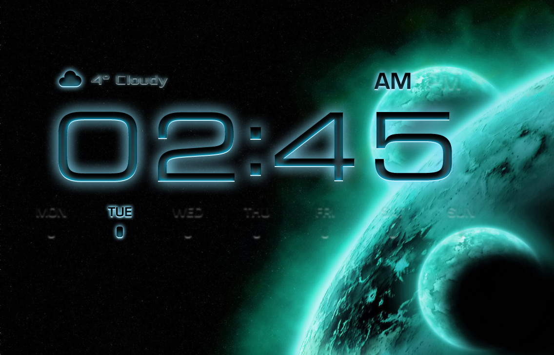 Night Stand Clock Cyber for xwidget