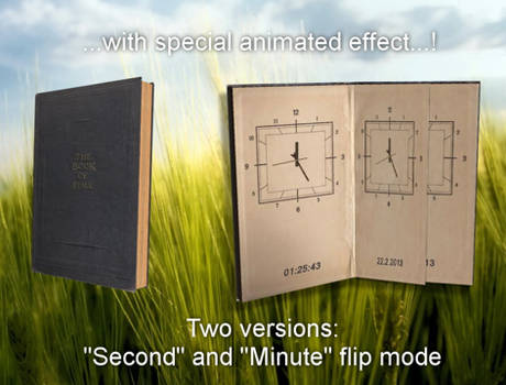 The Book Of Time 3D Clock (animated) for xwidget