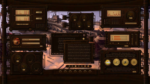 Rusty Plates and Pipes - Steampunk HUD for xwidget