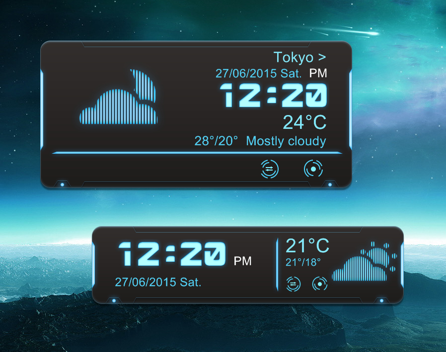 Robot Time Weather-Mini for xwidget