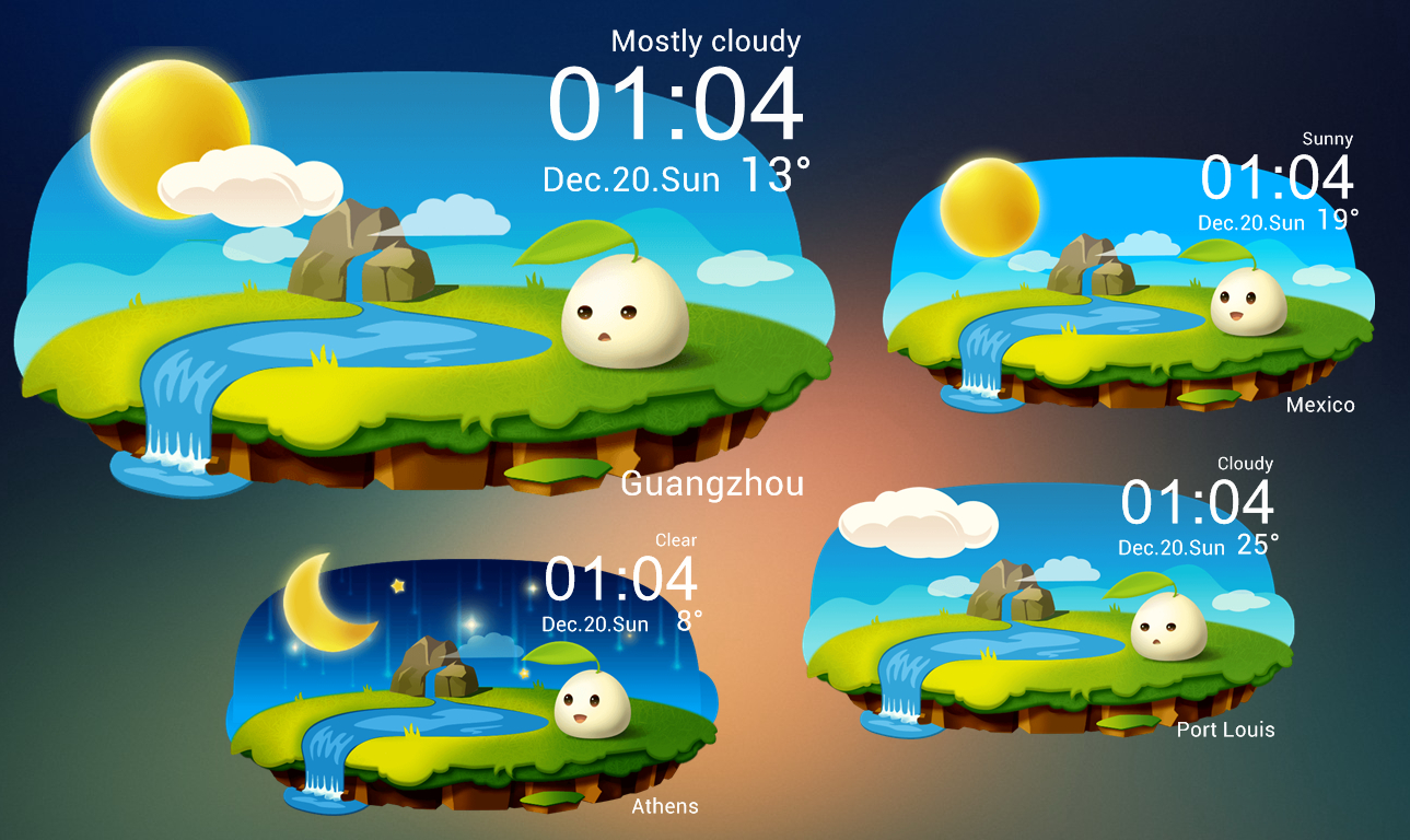 Cute Weather Widget HD for xwidget by Jimking on DeviantArt