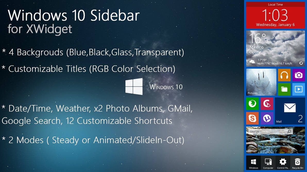 Windows 10 Sidebar for xwidget by Jimking on DeviantArt