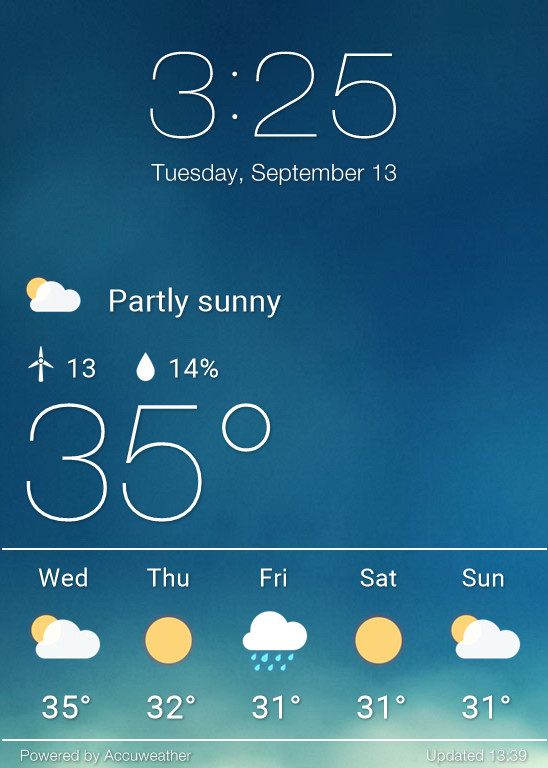 Weather Lockscreen Widget for xwidget