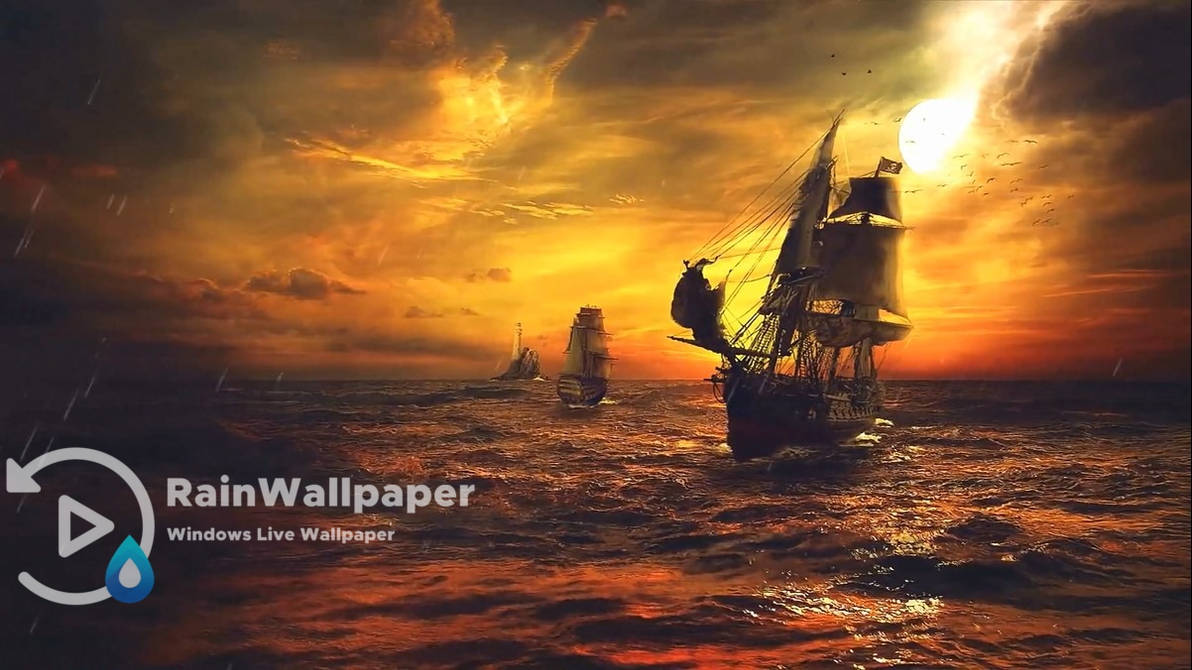 Pirate Ships Lightning Rain Storm By Jimking On Deviantart