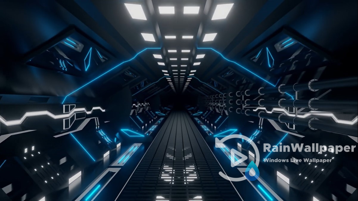 Infinite Sci-Fi Tunnel Blue by Jimking