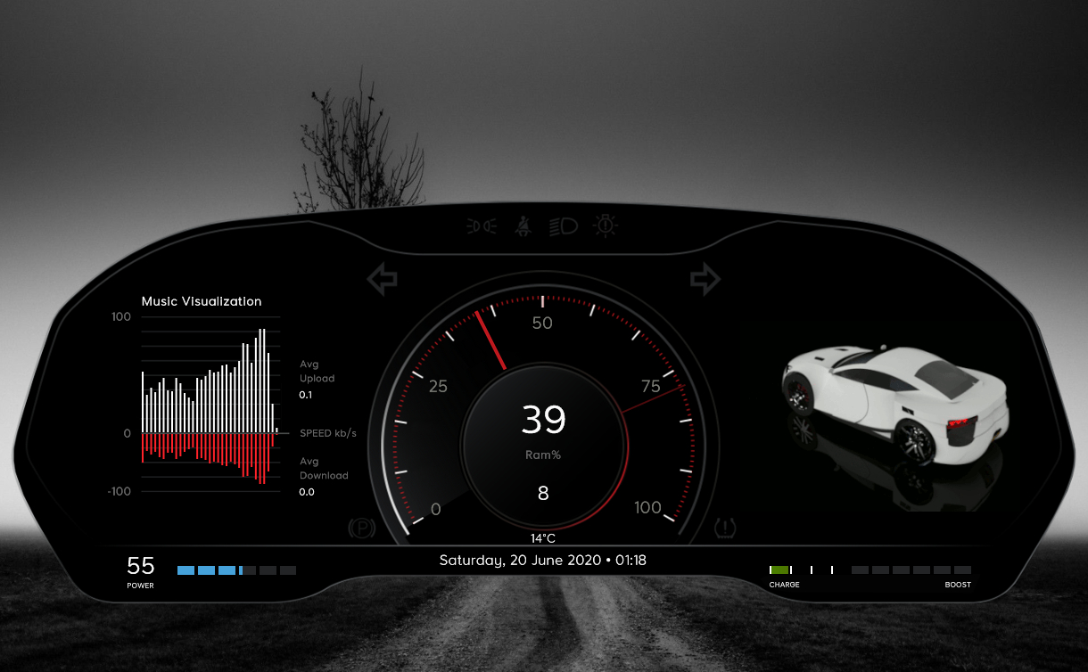 Animated Instrument Panel Instrument Cluster V1 for xwidget (animated car) by Jimking on DeviantArt