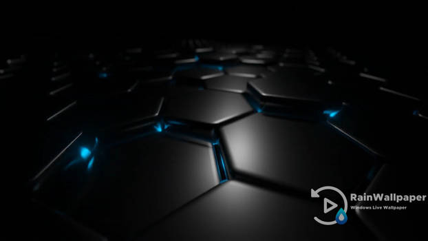 Abstract Hexagons Cyan Light Motion