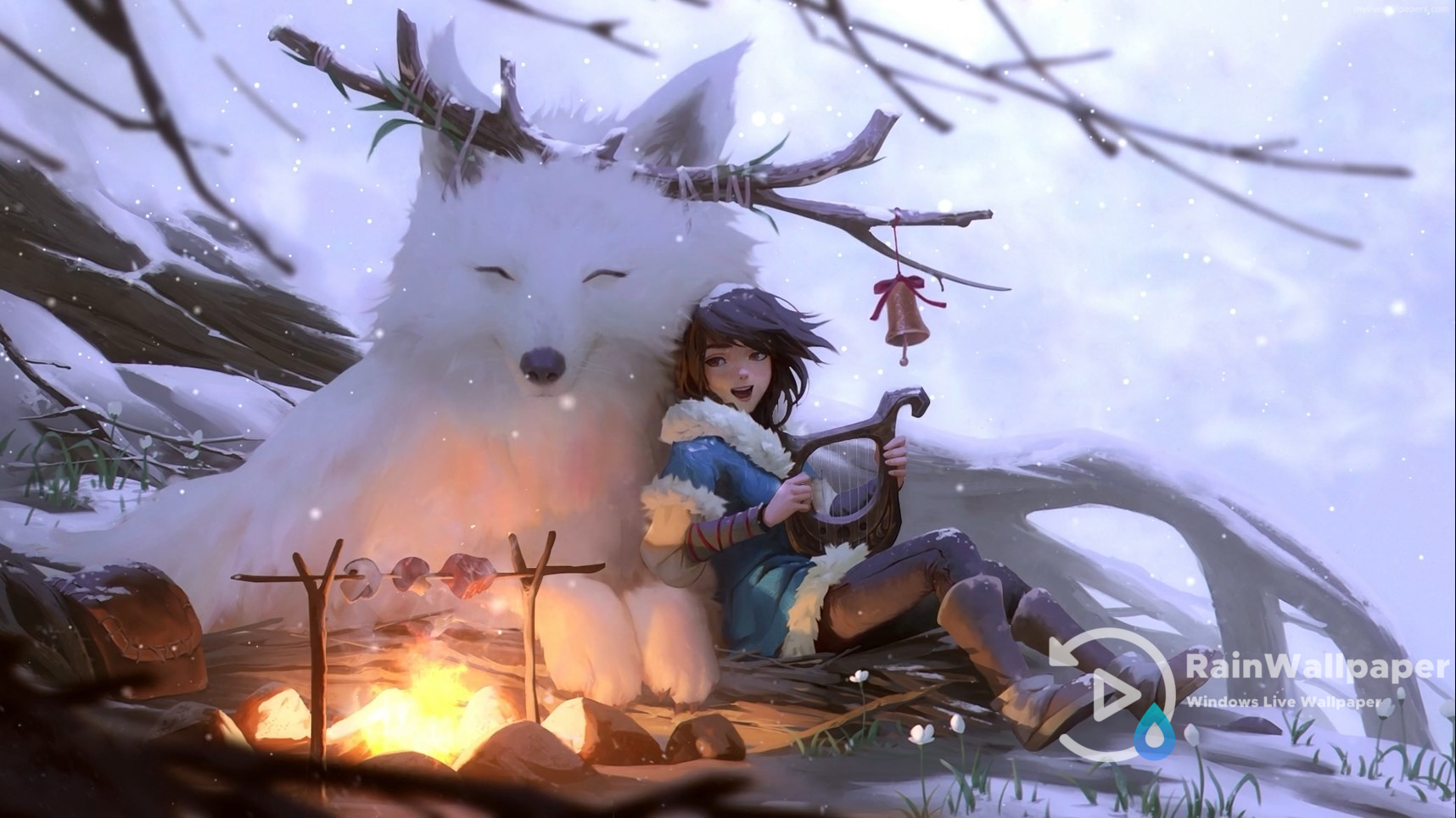 Harp Girl with Pet Wolf by Jimking on DeviantArt