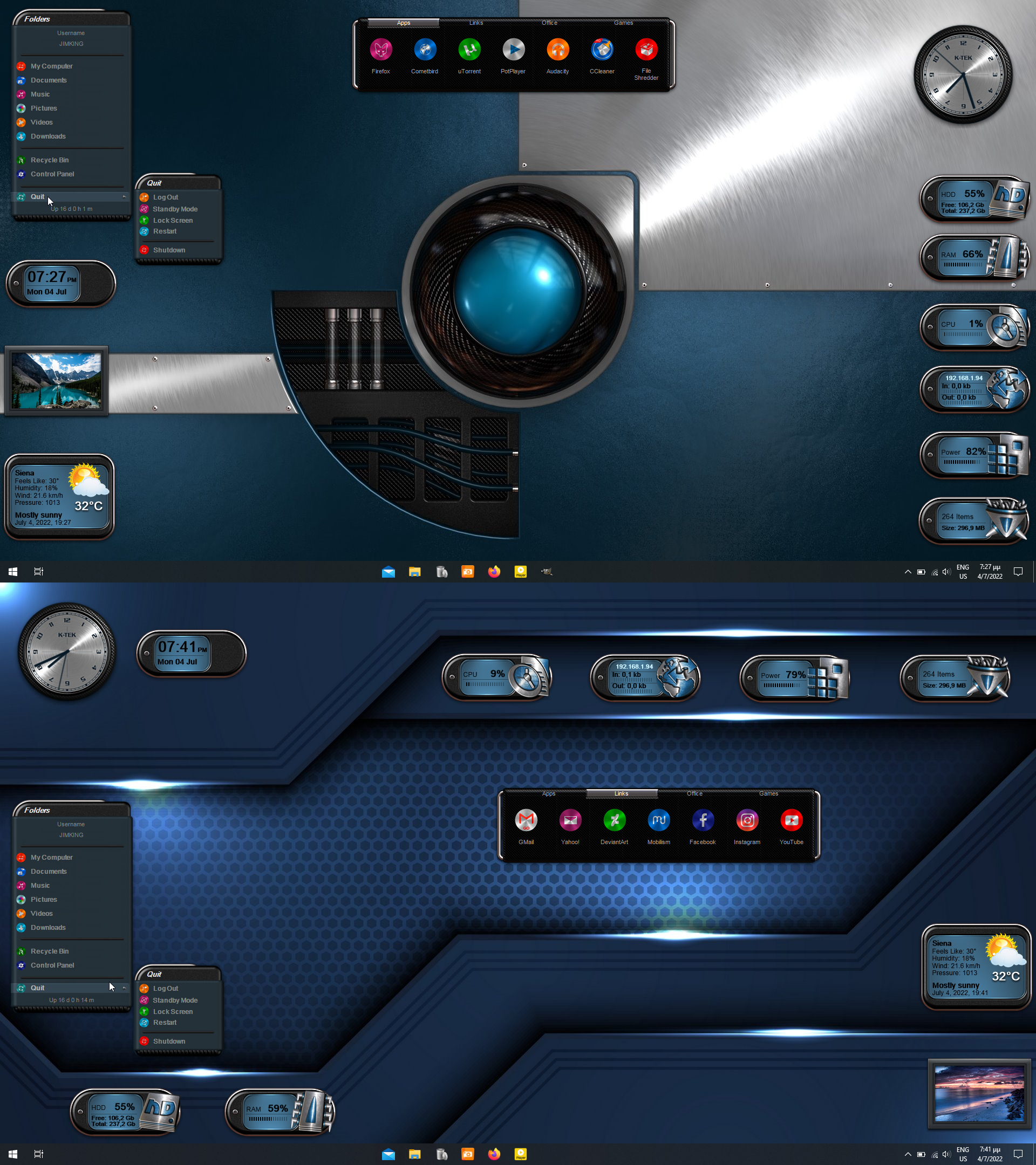 K-TEK Suite EX for XWidget by Jimking on DeviantArt