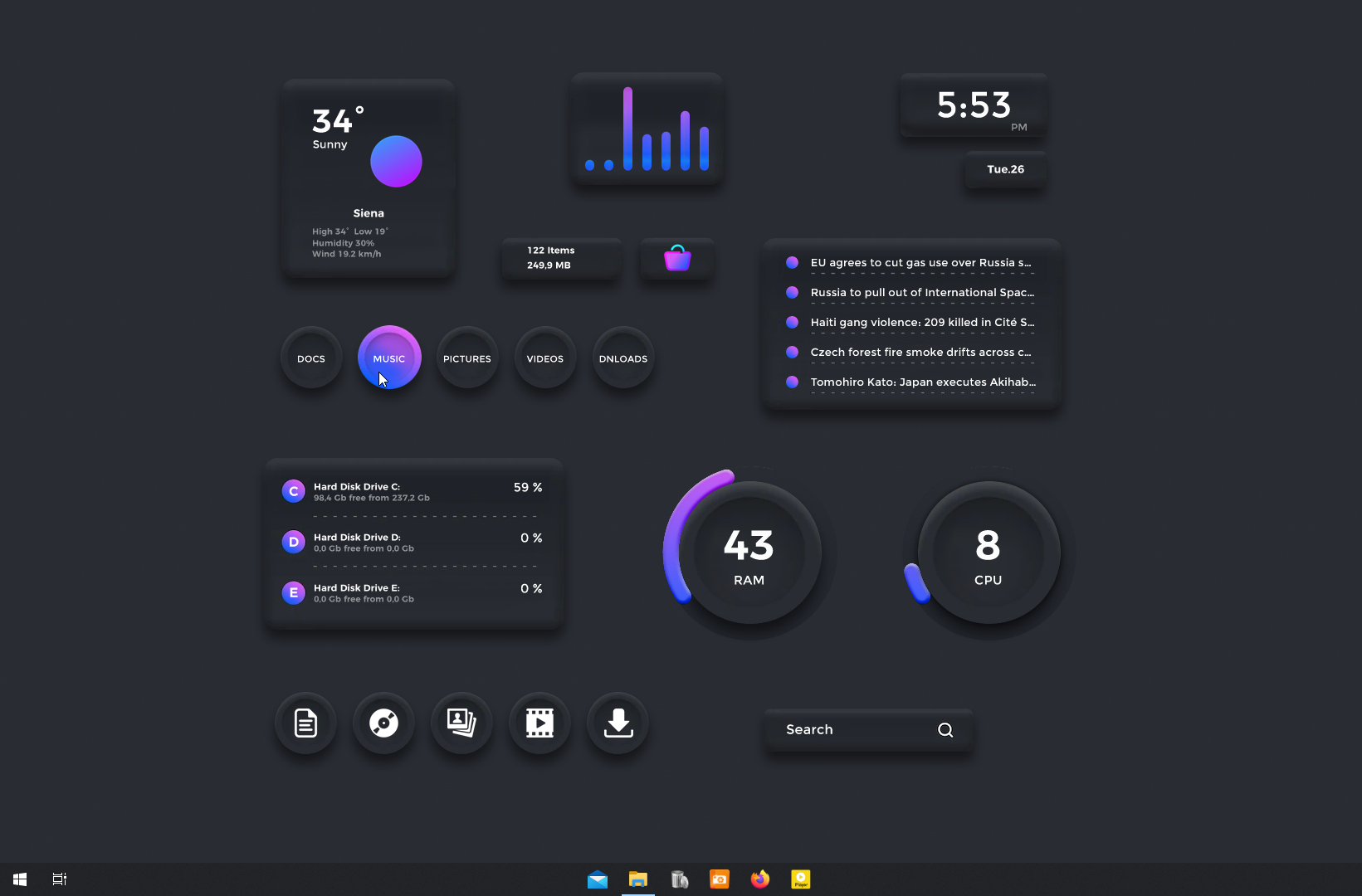 Gradient Theme 2 for XWidget by Jimking on DeviantArt
