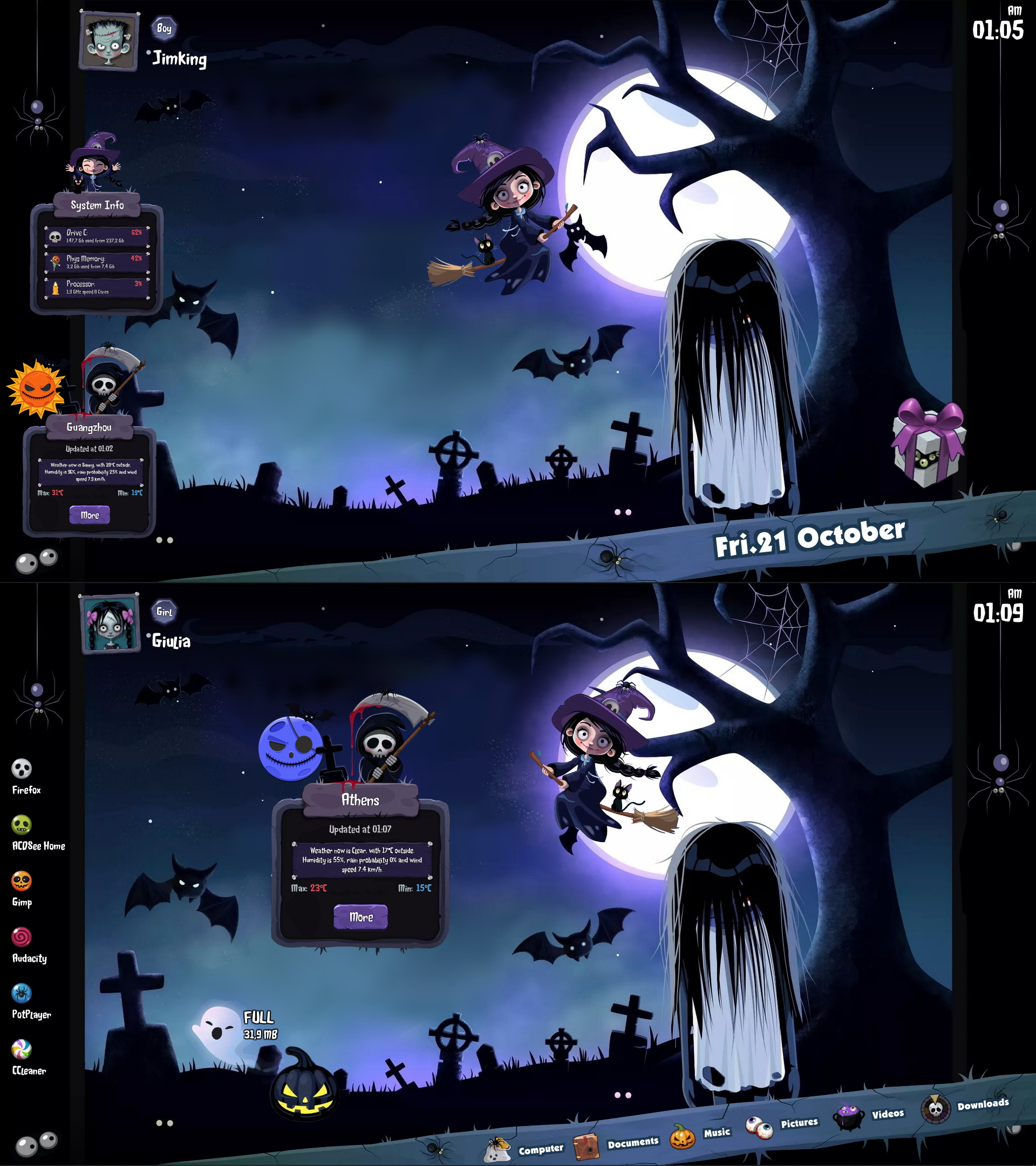 Halloween Theme for XWidget (animated) by Jimking on DeviantArt