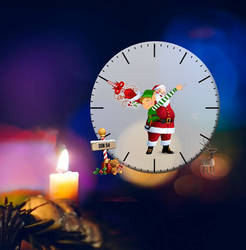 Santa Elf Christmas Clock for XWidget