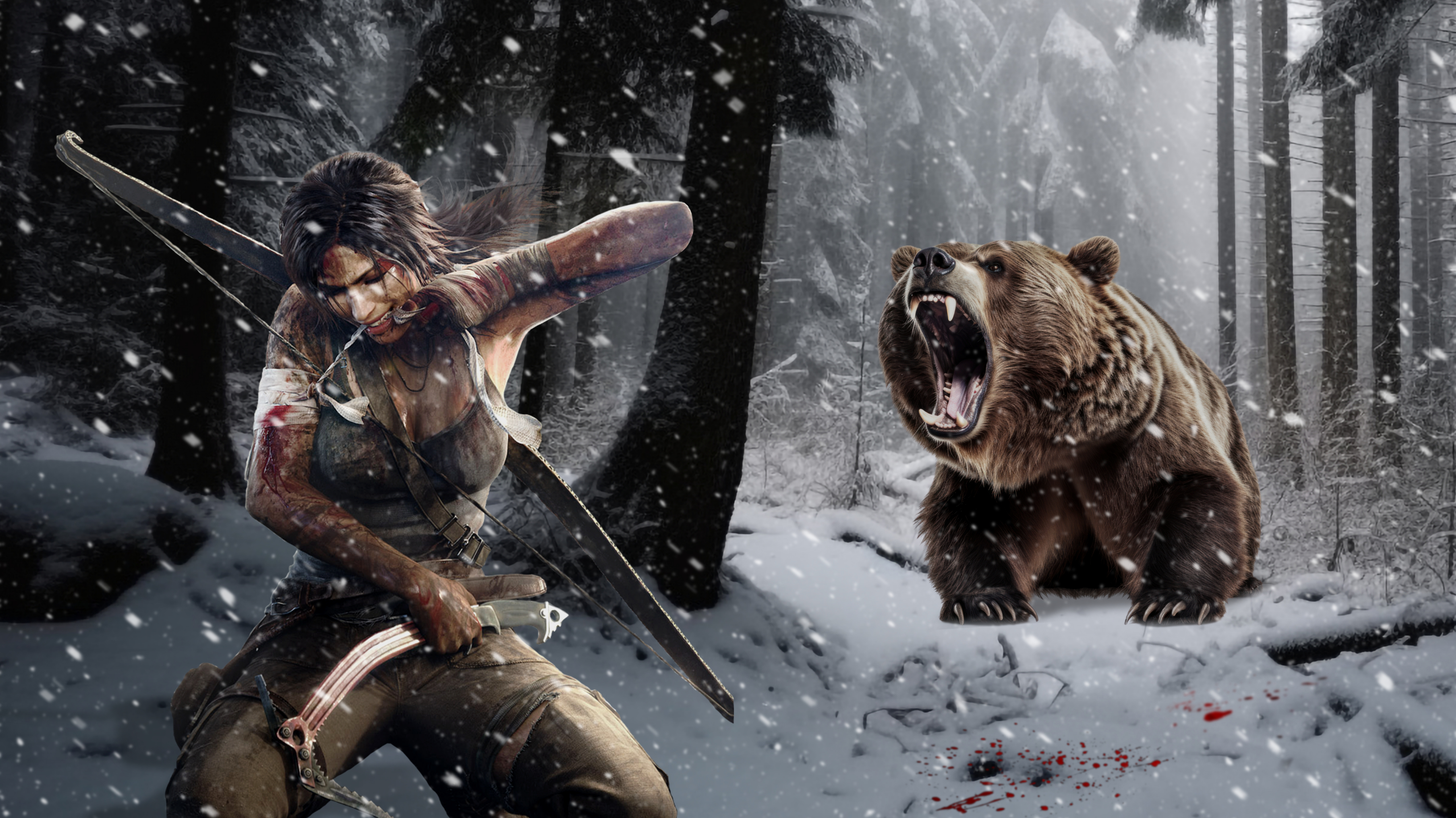 Lara Croft - The Winter Hunter (4K Wallpaper) by Jimking on DeviantArt