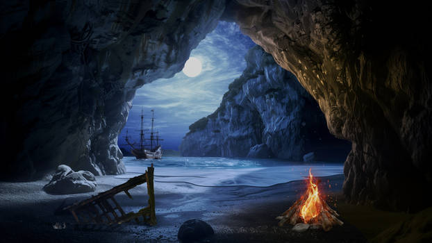 Night Cave (4K Wallpaper)