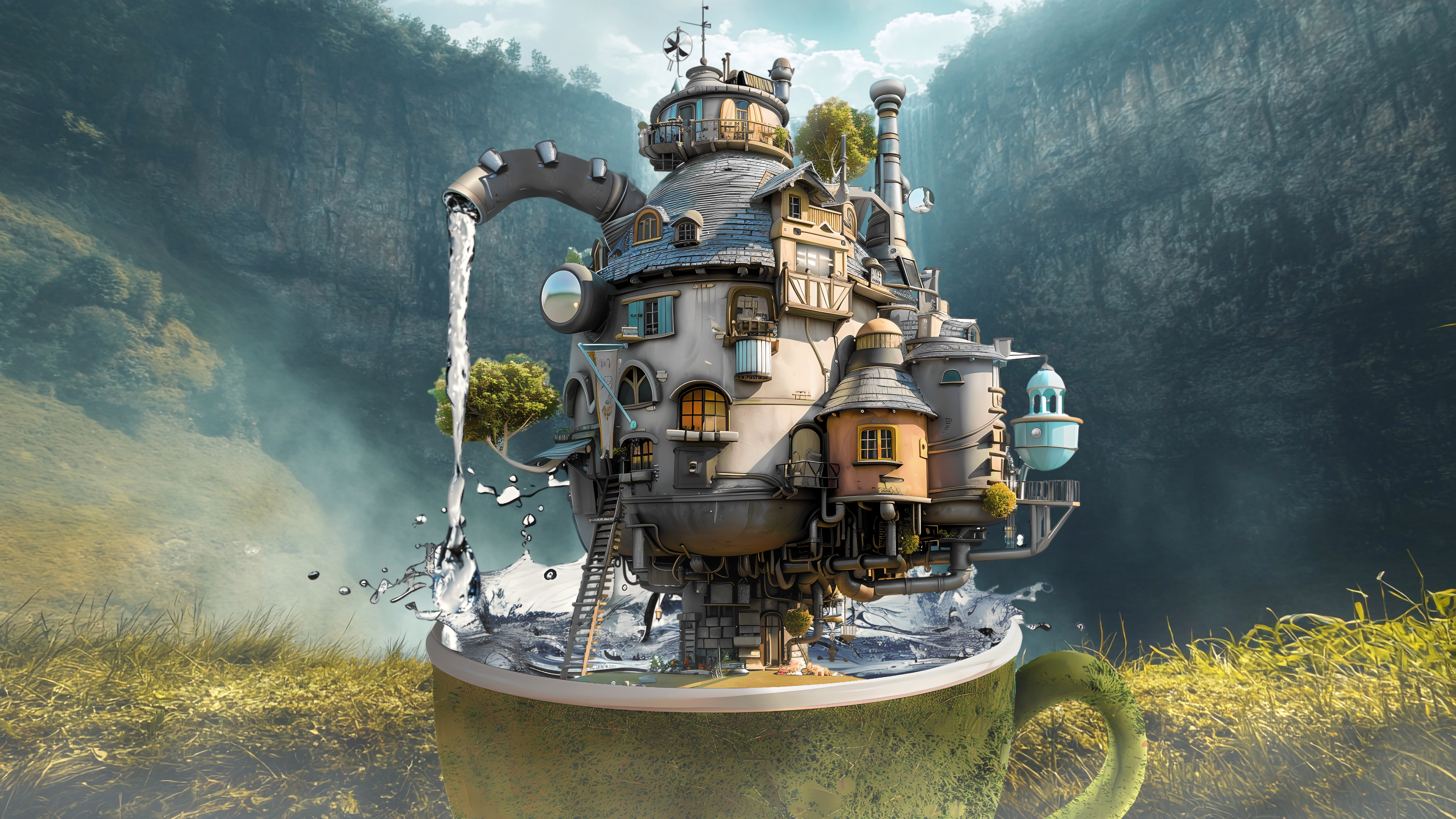 Steampunk Fantasy House 1 (4K Wallpaper) by Jimking on DeviantArt