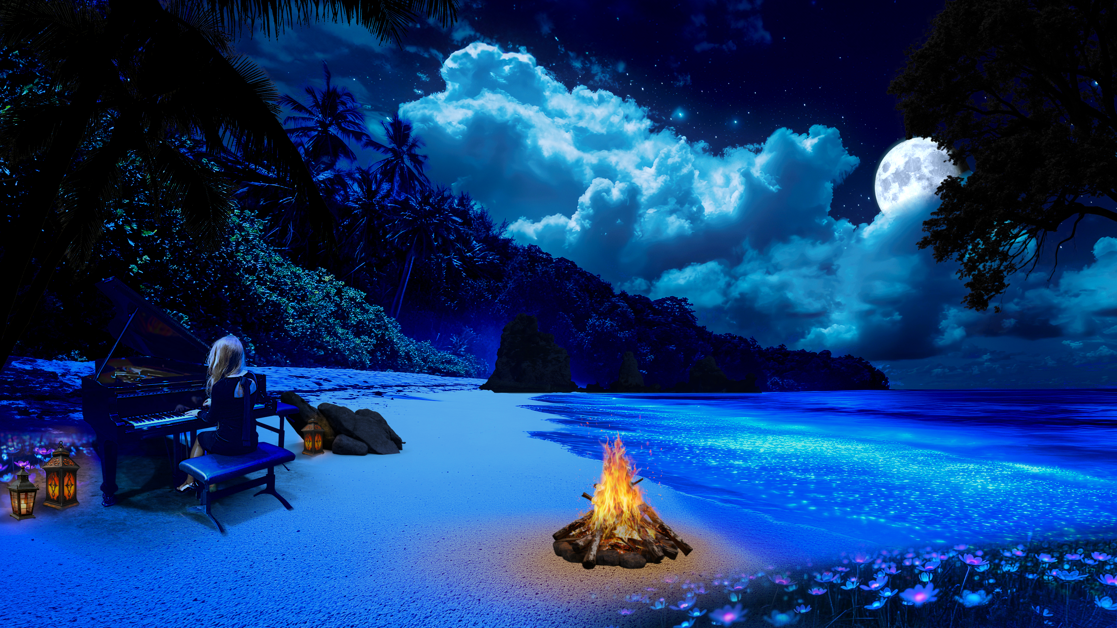 Sounds of Magic Night (4K Wallpaper)