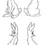 Free Cartoon Rabbit Template / Lineart