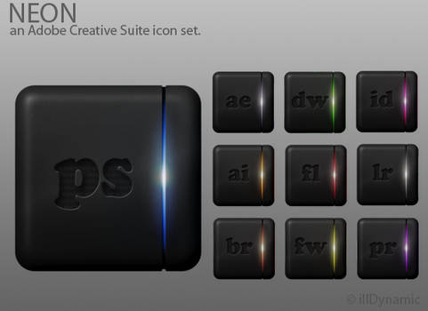 Neon -Adobe CS Suite icons-