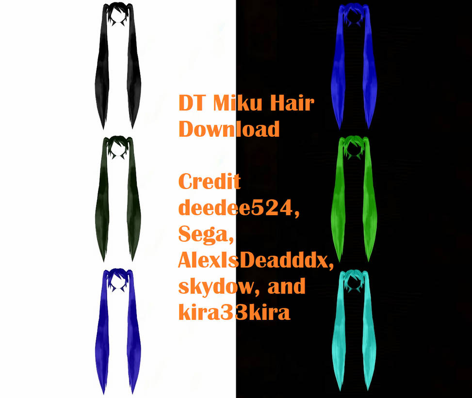 DT Miku Hair Pack - MMD DL - 55 Watcher Gift! (P2) by deedee524 on ...