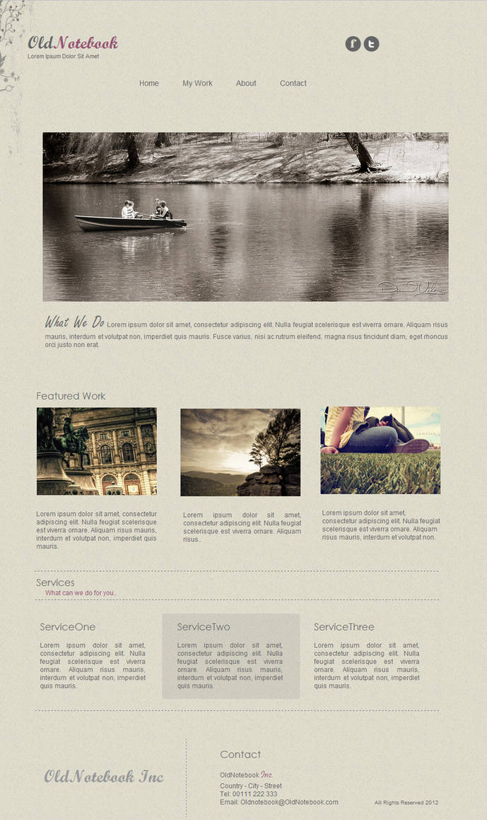 Old Notebook - Free HTML Template