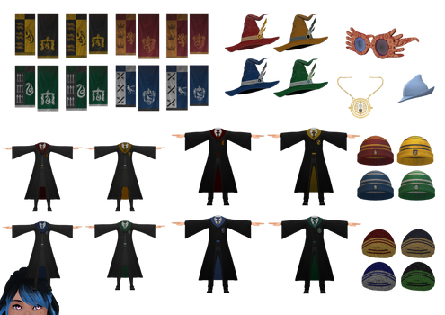 [MMD] Hogwarts Robes and Accessories (+DL)