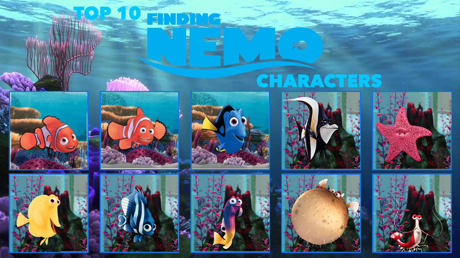 Top 10 Favorite Finding Nemo Characters by MagicalHyena-FanArt on DeviantArt
