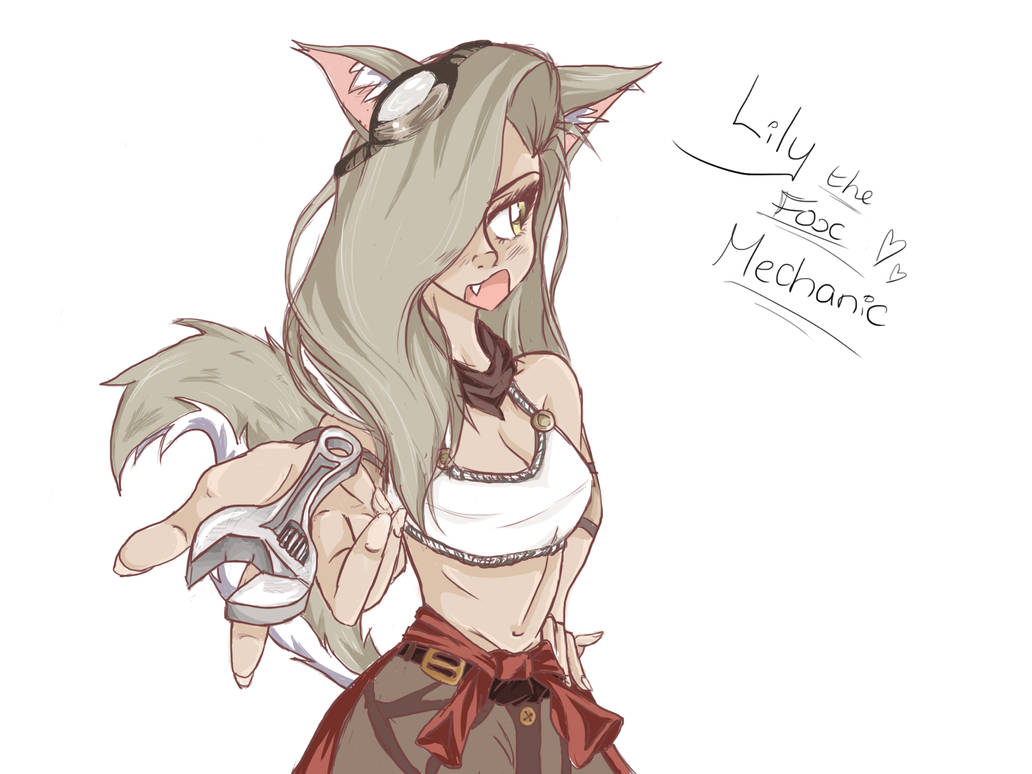 Lily fox. Lily the Fox Mechanic. Fox girl Lily. Lily Fox механик Манга.