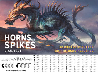 Horns and spikes brush set