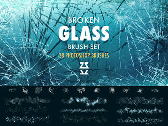 Broken glass Photoshop brush set